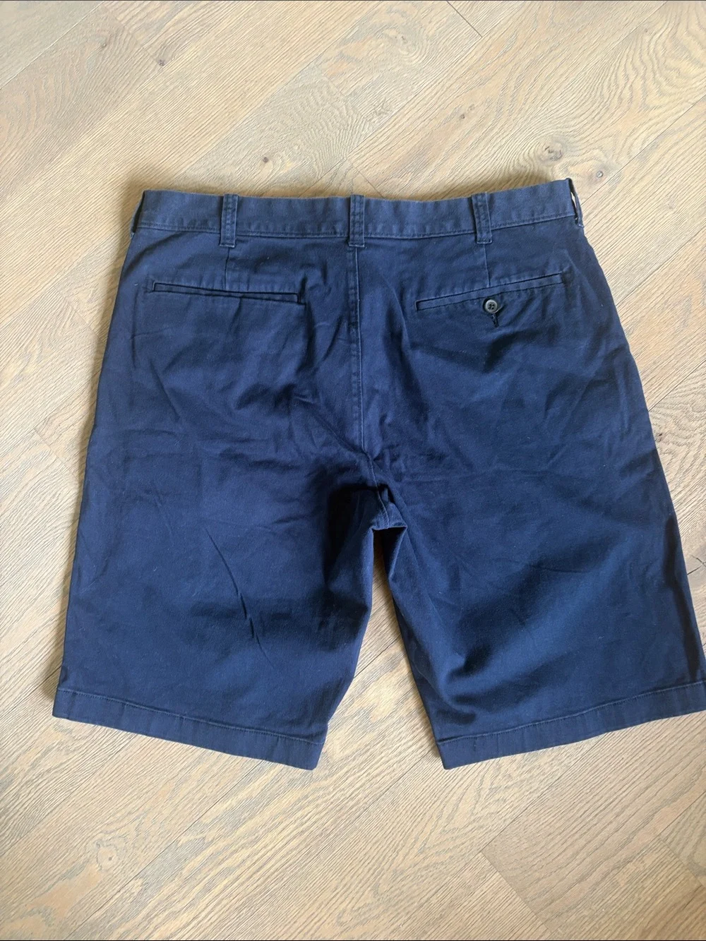 J. Crew Navy Flat-Front Cotton Chino Shorts